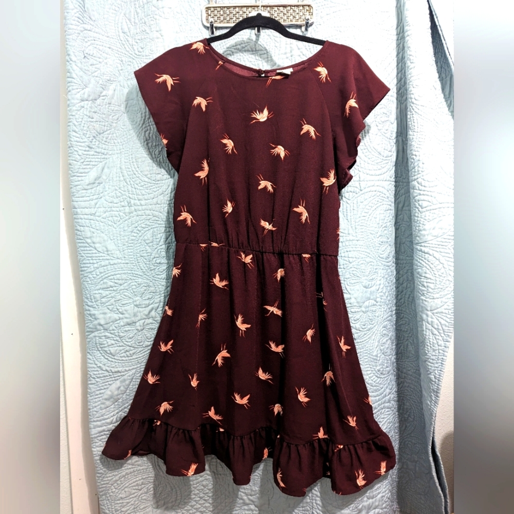 A New Day dress with bird print design, Ladies size Medium